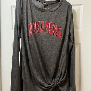 Arkansas Long Sleeve Tee in Charcoal Gray